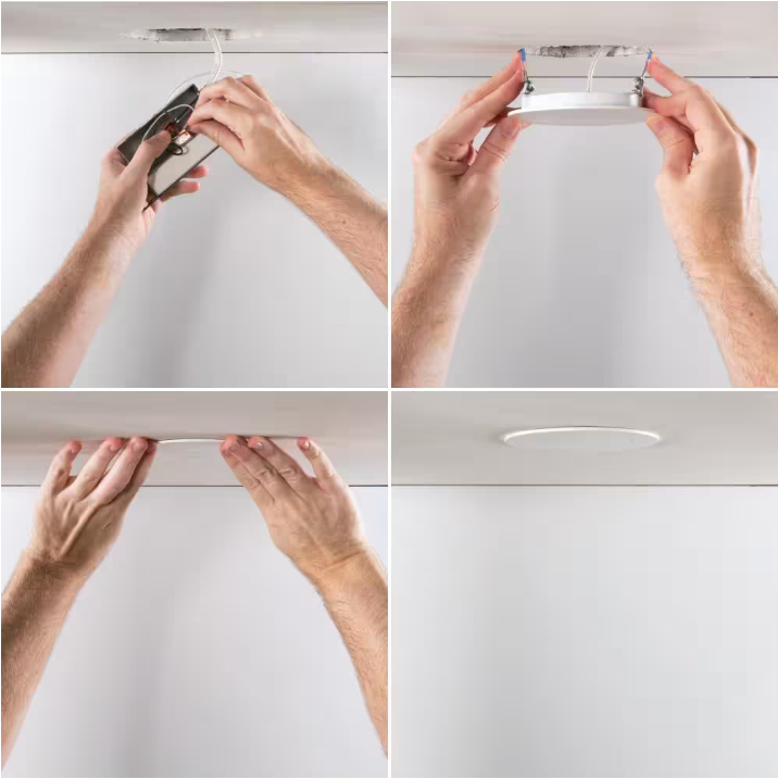 HALO HLBSL4 4 in. Adjustable CCT Canless IC Rated Dimmable Indoor Integrated LED Recessed Light Kit (4-Pack)