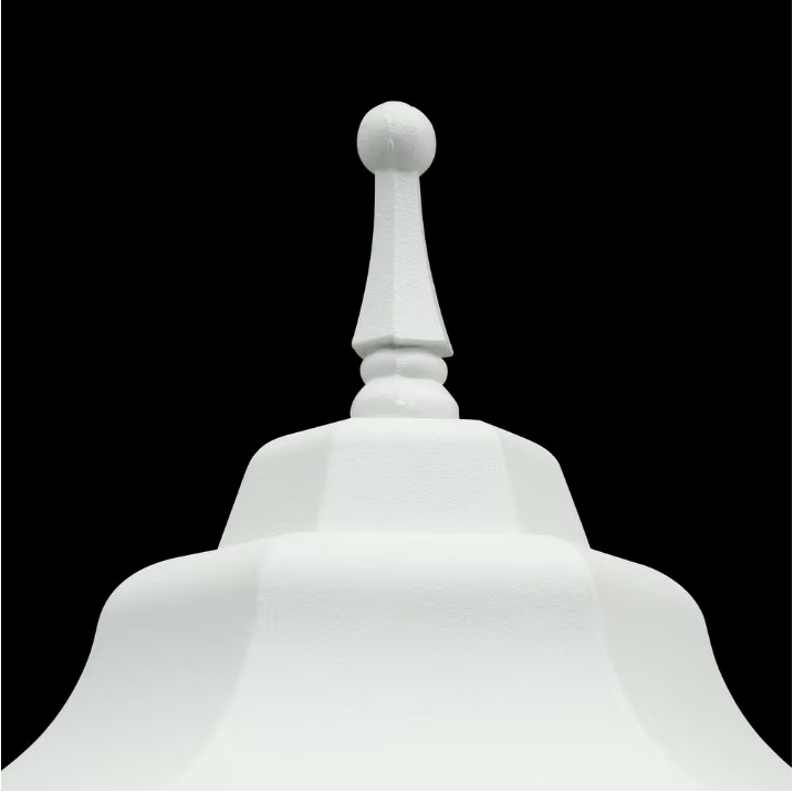 Hampton Bay 14 in. 1-Light White Hardwired Dusk-to-Dawn Outdoor Wall Light Lantern Sconce with No Bulb Included