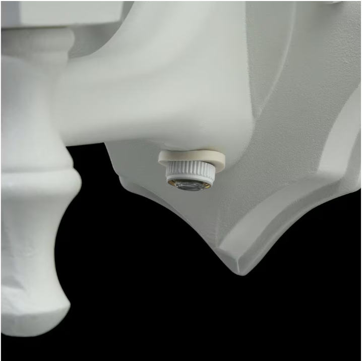 Hampton Bay 14 in. 1-Light White Hardwired Dusk-to-Dawn Outdoor Wall Light Lantern Sconce with No Bulb Included