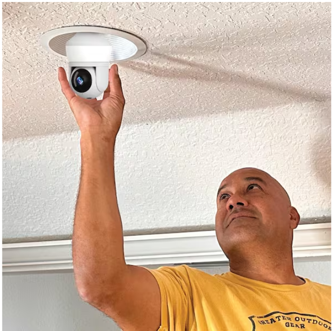 SIGHT BULB Motion Detecting 360-Degree Indoor/Outdoor Wi-Fi Home Security Camera with Light