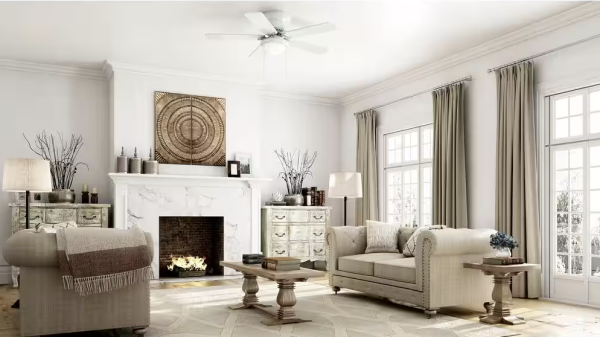 Hugger 52 in. LED Indoor White Ceiling Fan with Light Kit