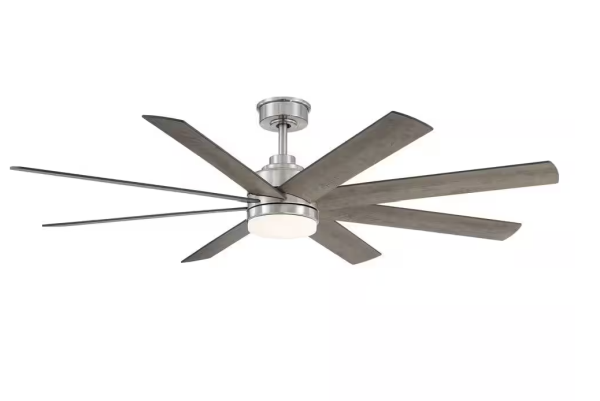 Celene II 62 in. Indoor/Outdoor Brushed Nickel Ceiling Fan w/ White LED & Remote