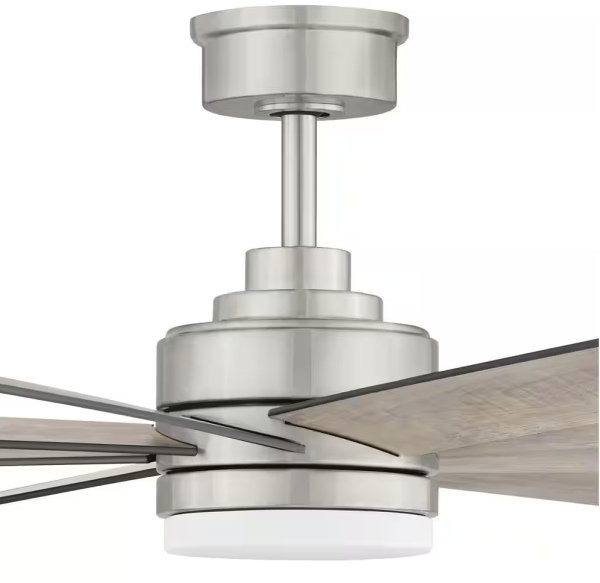Celene II 62 in. Indoor/Outdoor Brushed Nickel Ceiling Fan w/ White LED & Remote