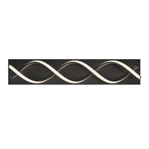 DNA 27 in. 1-Light Matte Black Modern Integrated LED Vanity Light Bar for Bathroom