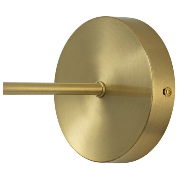 Nimbus 1-Light Cone-Shaped in Brushed Brass Gold Finish Bedroom Hallway Wall Sconce with Globe Milk Glass