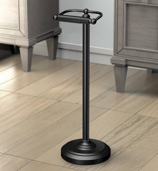 Freestanding Toilet Paper Holder in Matte Black