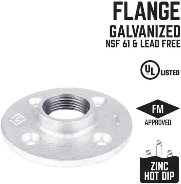 1 in. Galvanized Iron Flange (4-Pack)