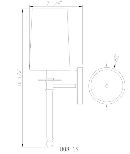Z Lite 808-1S-RB-WH 6 in. Mila Rubbed Brass Wall Sconce Light