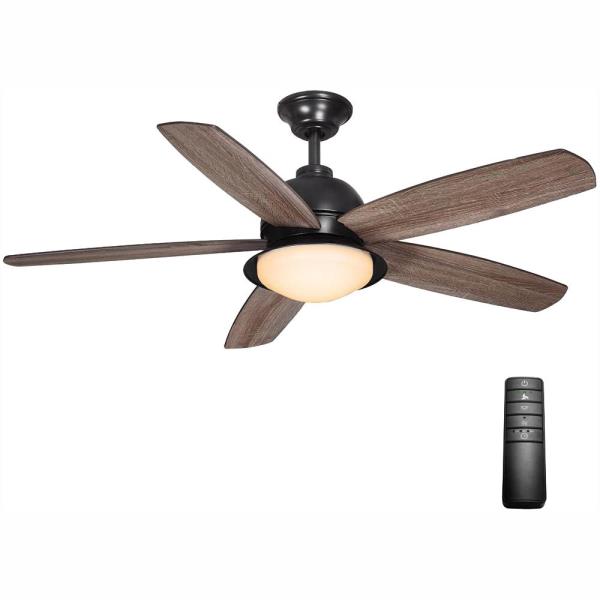 Ackerly 52 in. Indoor/Covered Outdoor LED Natural Iron Ceiling Fan with Light