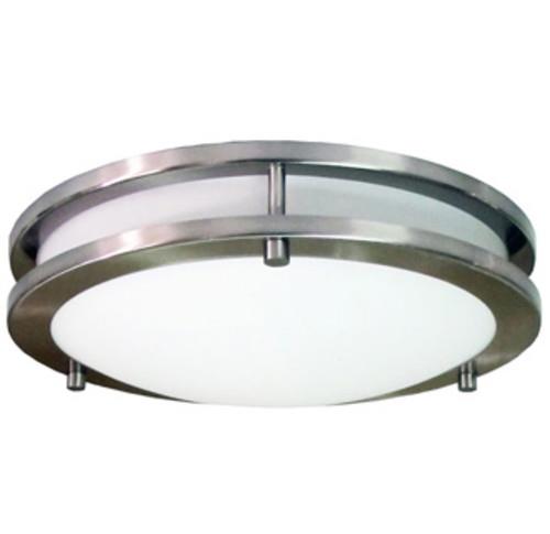 HomeSelects Saturn 2-Light Brushed Nickel Flush Mount Ceiling Light