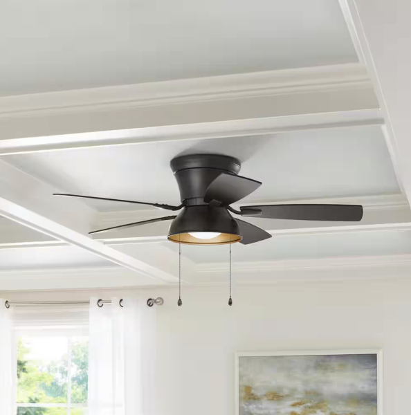 Home Decorators Collection Banneret 52 in. LED Natural Iron Ceiling Fan with Light