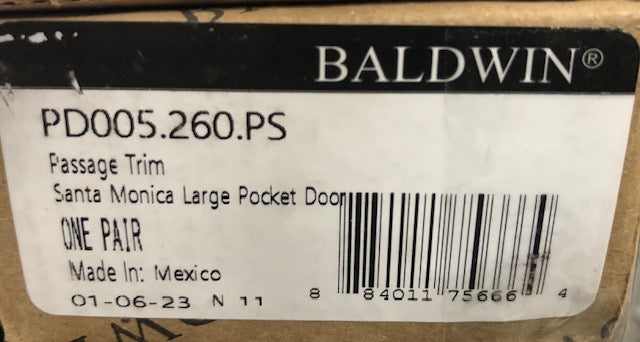 Baldwin Santa Monica Pocket Door Passage Trim Pair