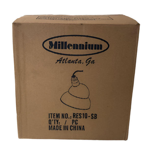 Millennium Lighting RES10 R Series 1-Light 10 in. Satin Black Emblem Shade