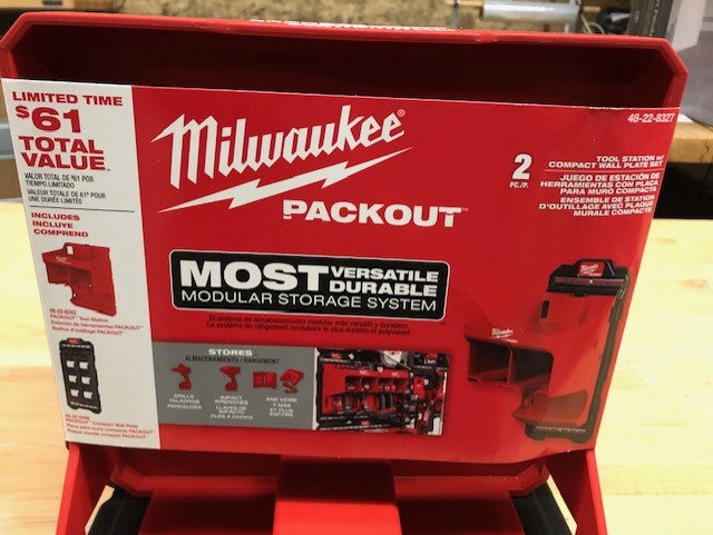Milwaukee PACKOUT Wall Plate 20 in. H x 10.25 in. W Slatwall Accessories With Tool Holders in Black