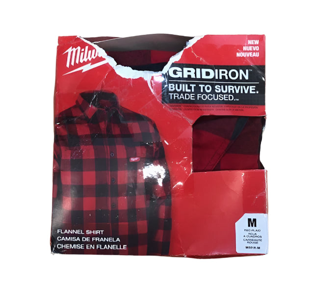 Milwaukee Men's Extra Large Red GRIDIRON Flannel Shirt