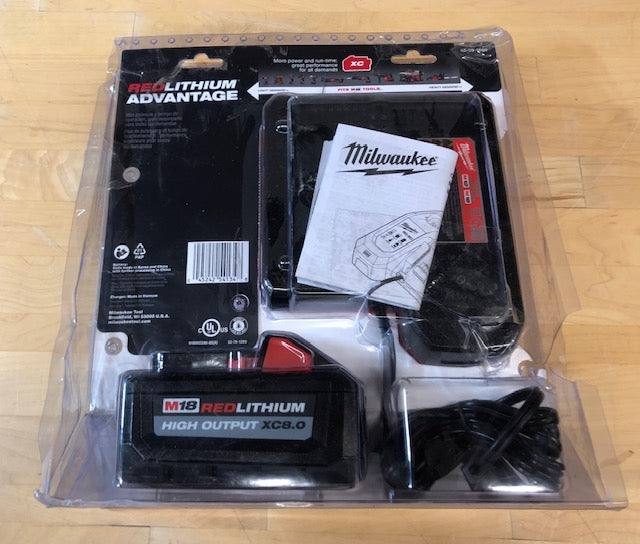 Milwaukee M18 18-Volt Lithium-Ion HIGH OUTPUT Starter Kit with XC 8.0Ah Battery and Rapid Charger