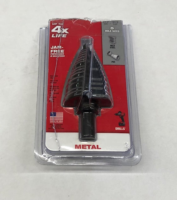 Milwaukee 7/8 in. - 1-3/8 in. #12 Black Oxide Step Drill Bit (5-Steps)