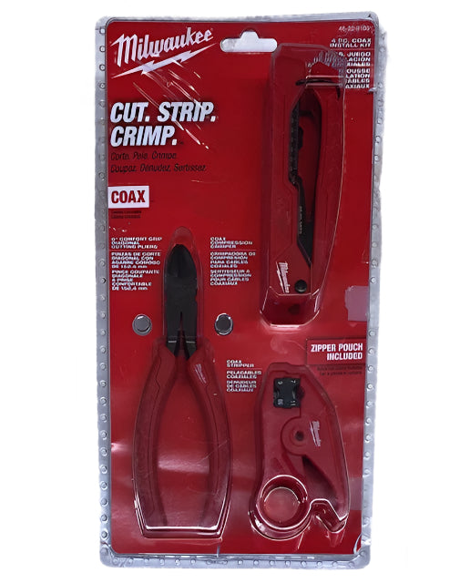 Milwaukee Coax Cable Installation Tool Set with Zipper Pouch