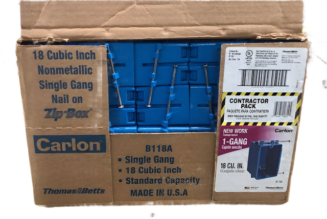 Carlon 18 cu. in. PVC 1-Gang New Work Electrical Switch and Outlet Box (Case of 100)