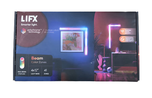 LIFX 12 in. Multi-Color Smart Wi-Fi LED 4X Beam Light Kit and Corner, Works with Alexa/Hey Google/HomeKit/Siri
