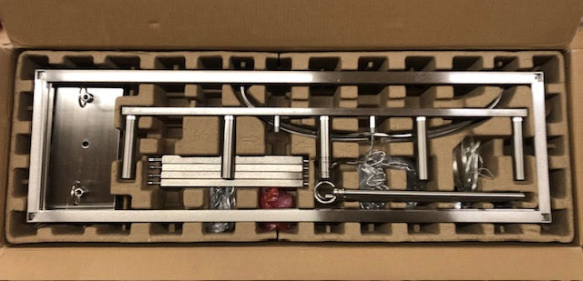 Home Decorators Collection Crestview 34 in. 5-Light Brushed Nickel Transitional Linear Chandelier