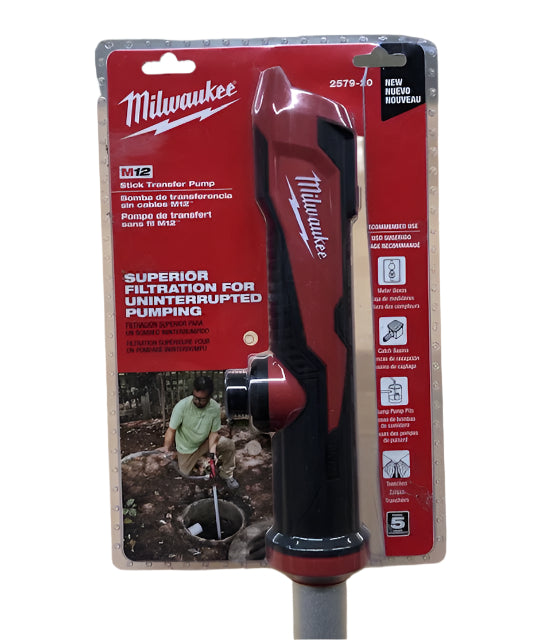 Milwaukee M12 12-Volt Lithium-Ion Cordless 9 GPM 0 hp. Submersible Stick Water Transfer Pump (Tool Only)