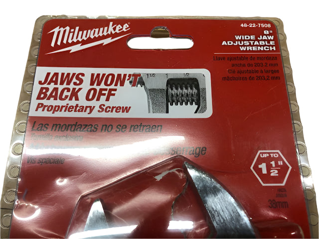 Milwaukee 8 in. Wide Jaw Adjustable Wrench