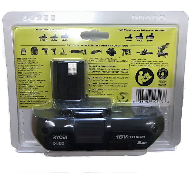 RYOBI ONE+ 18V 2.0 Ah Lithium-Ion Battery