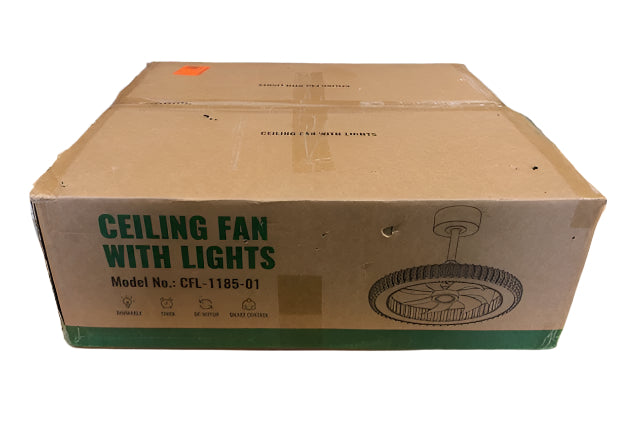 FANNEHONNE Diamond 22 in. Smart Indoor Brass Ceiling Fan with Crystal Integrated LED Light