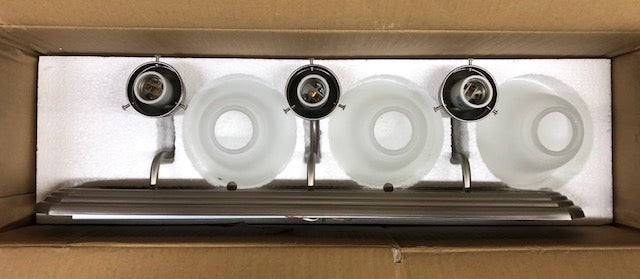 KICHLER Independence 24 in. 3-Light Brushed Nickel Traditional Bathroom Vanity Light with Frosted Glass Shade
