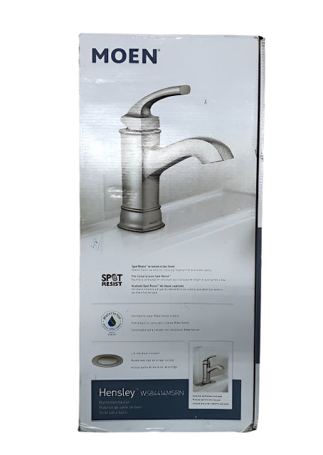 MOEN Hensley Single Hole Single-Handle Bathroom Faucet in Spot Resist Brushed Nickel