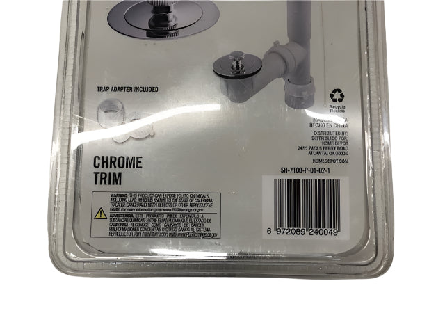 Everbilt Twist and Close 1-1/2 in. White Poly Pipe Bath Waste and Overflow Drain in Chrome