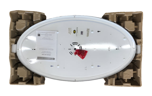 Commercial Electric Commercial Electric 32 in. Modern Brushed Nickel Dimmable Integrated LED Flush Mount Ceiling Light