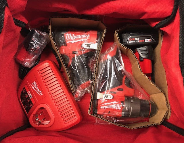 Milwaukee 3497-22 Cordless Hammer Drill/Impact Driver Combo Kit w/ Batteries NEW