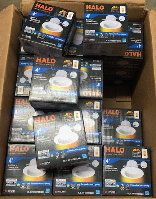 (36 Pack) HALO RL4 Series 4-inch recessed LED retrofit module Selectable CCT and Lumens, Integrated LED Matte white