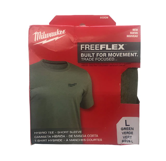 Milwaukee Men's Large Green Cotton/Polyester Short-Sleeve Hybrid Work T-Shirt