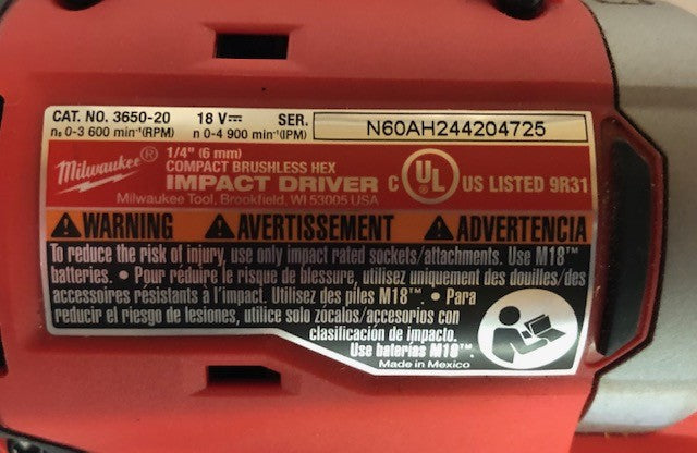 Milwaukee M18 18V Lithium-Ion Brushless Cordless 1/4 in. Impact Driver Kit with Two 2.0 Ah Batteries and Charger