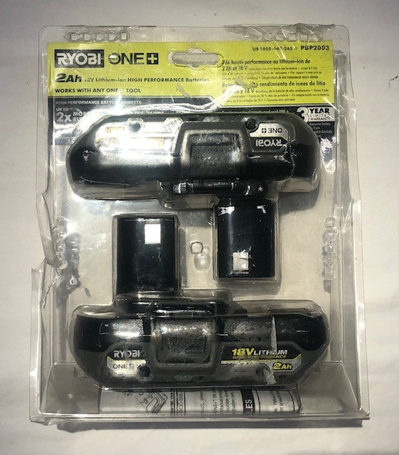 RYOBI ONE+ 18V HIGH PERFORMANCE Lithium-Ion 2.0 Ah Compact Battery (2-Pack)