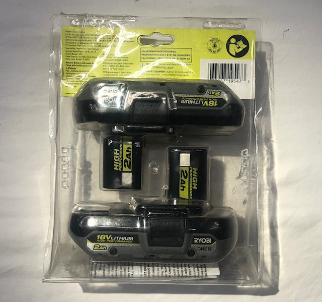 RYOBI ONE+ 18V HIGH PERFORMANCE Lithium-Ion 2.0 Ah Compact Battery (2-Pack)
