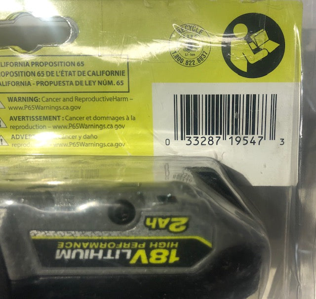 RYOBI ONE+ 18V HIGH PERFORMANCE Lithium-Ion 2.0 Ah Compact Battery (2-Pack)