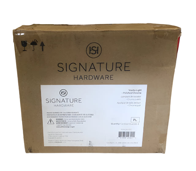 Signature Hardware Antonia 1-Light Polished Chrome Wall Sconce