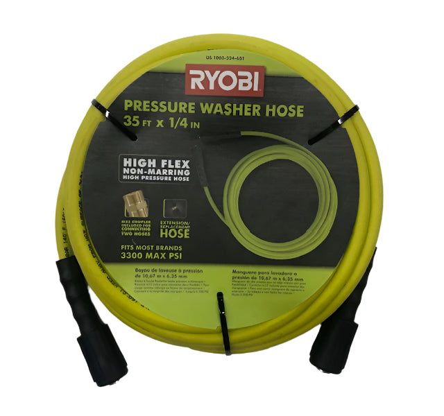 RYOBI 1/4 in. x 35 ft. 3,300 PSI Pressure Washer Replacement Hose