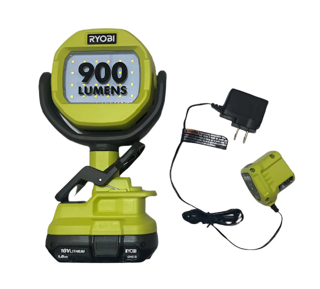 RYOBI ONE+ 18V Cordless LED Clamp Light Kit with 1.5 Ah Battery and Charger