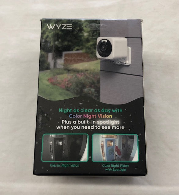Wyze Cam v4 Wi-Fi 2.5K QHD Indoor/Outdoor Plug-In Smart Home Security Camera, Color Night Vision, 2-Way Audio (White)