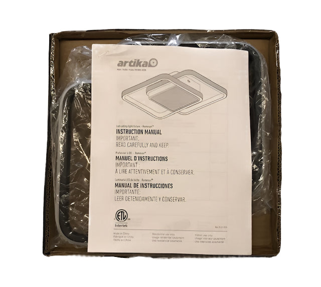 Artika Romeson 11 in. 1 Light Black 5CCT Integrated Selectable LED Flush Mount Ceiling Light