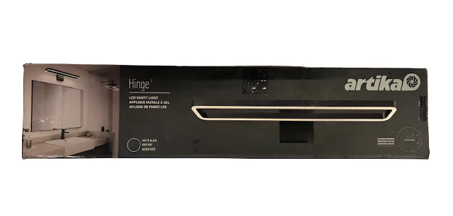 Artika Hinge 27 in. 1 Light Black Modern Integrated LED 3 CCT Vanity Light Bar for Bathroom