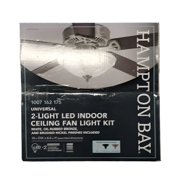 Hampton Bay 2-Light White Glass Bowl Ceiling Fan LED Light Kit