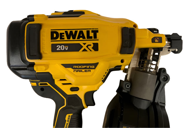 DEWALT 20V MAX Lithium-Ion 15-Degree Electric Cordless Roofing Nailer Kit with 2.0Ah Battery Charger and Bag