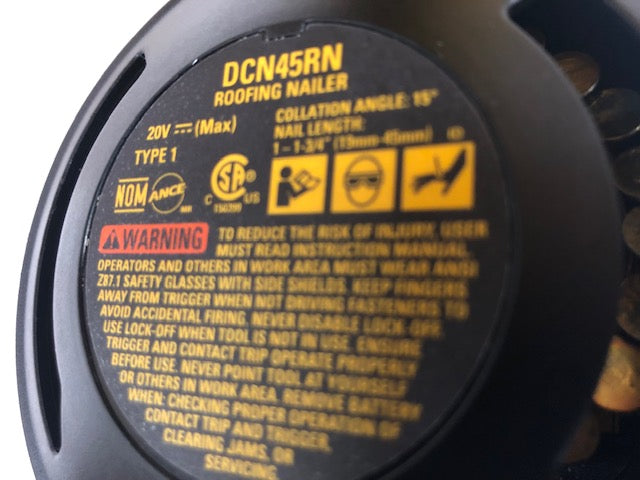 DEWALT 20V MAX Lithium-Ion 15-Degree Electric Cordless Roofing Nailer Kit with 2.0Ah Battery Charger and Bag