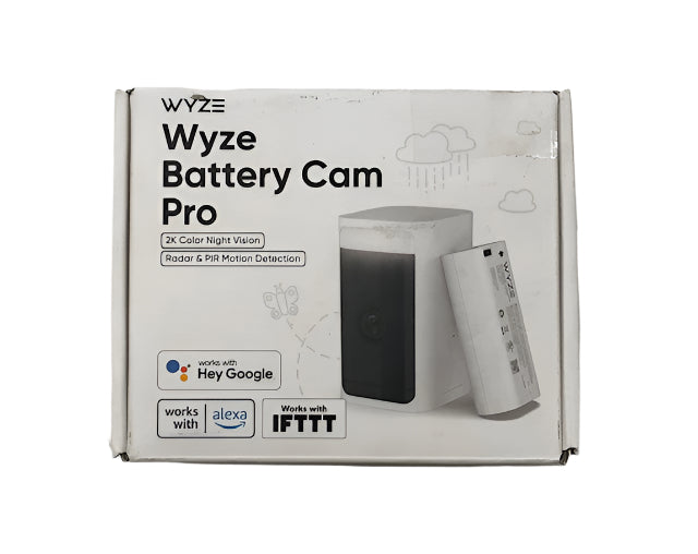 Wyze Battery Cam Pro, Wireless Indoor/Outdoor Home Security Camera, with 2k HD Color Night Vision and Built-In Spotlight